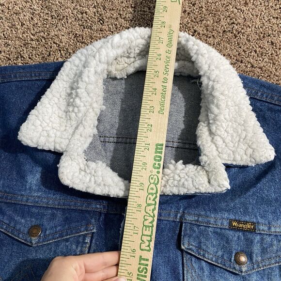 Wrangler Sherpa Collar Blue Denim Vest Men's XXL Western Cowboy Rodeo - Picture 7 of 7